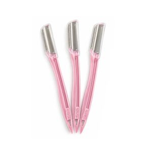 Pink Facial Hair & Eyebrow Razors – 3 Piece Set