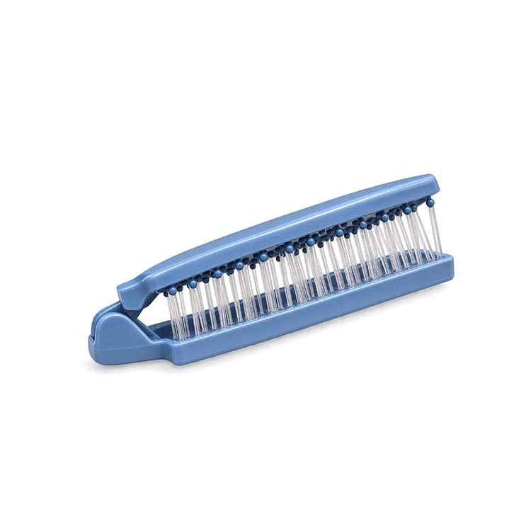 2-in-1 Folding Travel Hair Brush with Mirror - Image 2