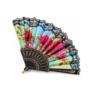 Floral Lace Folding Hand Fan – Multicolor
