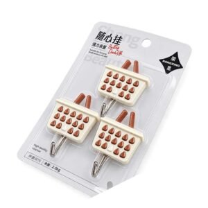 3-Piece Cute Cartoon Adhesive Wall Hooks – 2kg