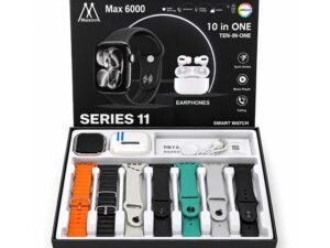 Maxxim Max 6000 Series 11 , 10-in-1 Smart Watch with Earbuds