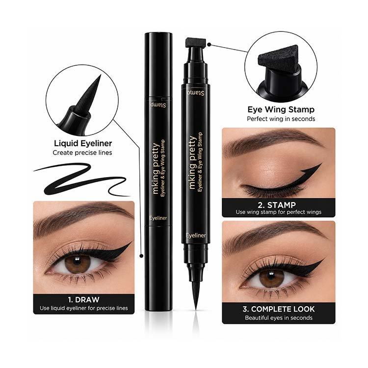 MKING PRETTY 2-in-1 Liquid Eyeliner & Eye Wing Stamp - Image 2