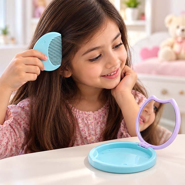 2-in-1 Folding Comb & Mirror Set - Image 3