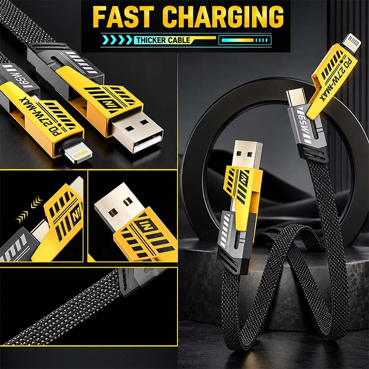 4-in-1 Fast Charging Data Cable – Braided Multi-Connector Cable - Image 5
