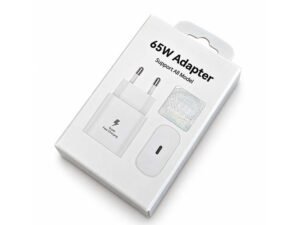 65W USB-C Fast Charging Power Adapter – White Wall Charger