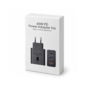 65W PD Power Adapter Trio – Dual USB-C & USB-A Fast Charger