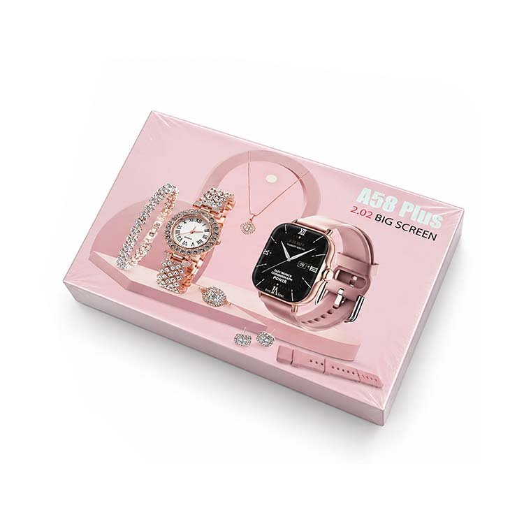 A58 Plus 2.02-Inch Smart Watch with Jewelry Gift Set for Women - Image 3