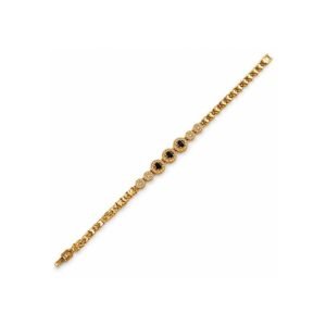 Gold-Tone Black Rhinestone Link Bracelet