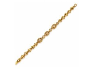 Gold-Tone Marquise Rhinestone Link Bracelet