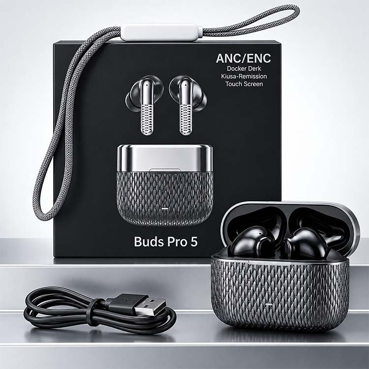 Buds Pro 5 Wireless Bluetooth Earbuds – ANC/ENC Noise Reduction - Image 3