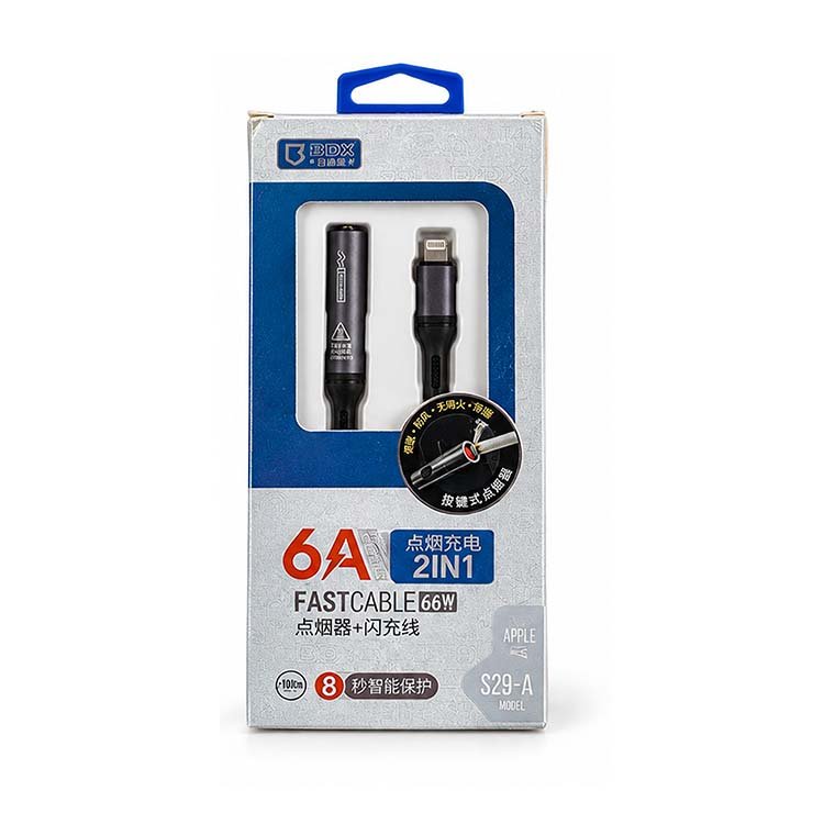 2-in-1 Fast Charging Cable with Cigarette Lighter