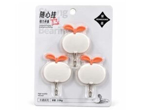 3-Piece Cartoon Fruit Design Adhesive Wall Hooks – 2kg