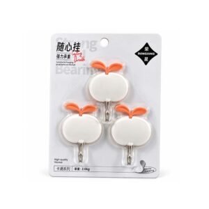 3-Piece Cartoon Fruit Design Adhesive Wall Hooks – 2kg