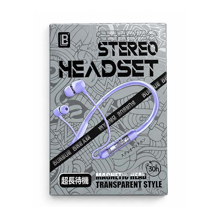 Stereo Wireless Neckband Headset with Magnetic Earbuds - Image 3
