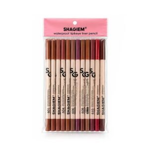 Waterproof Lip & Eye Liner Pencil Set – 12 Shades