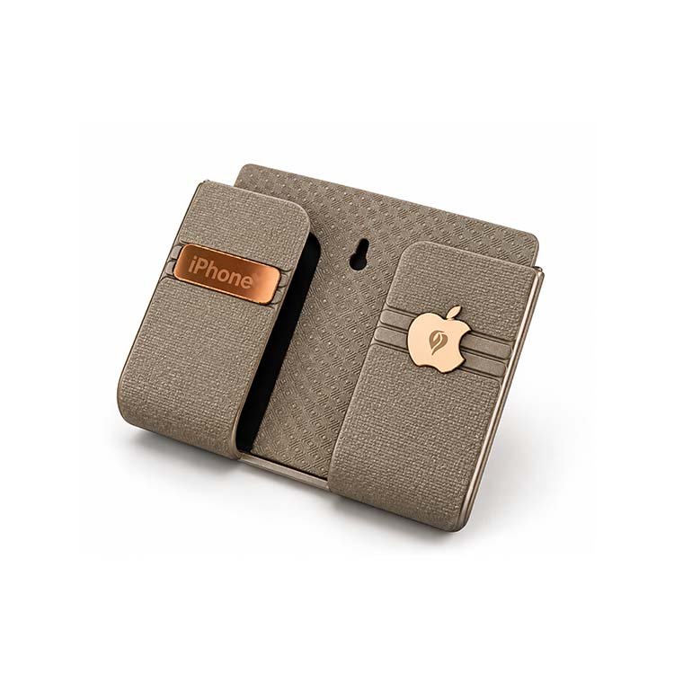 Wall Mounted Mobile Phone Holder & Organizer – Brown Fabric Design