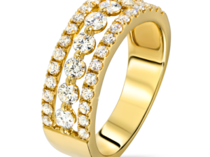Metal Ring with Golden Stone