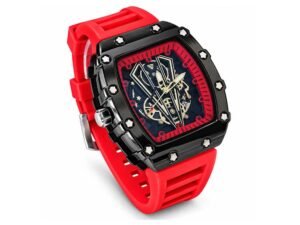 Red & Black Square Chronograph Style Sports Watch