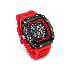 Red & Black Square Chronograph Style Sports Watch