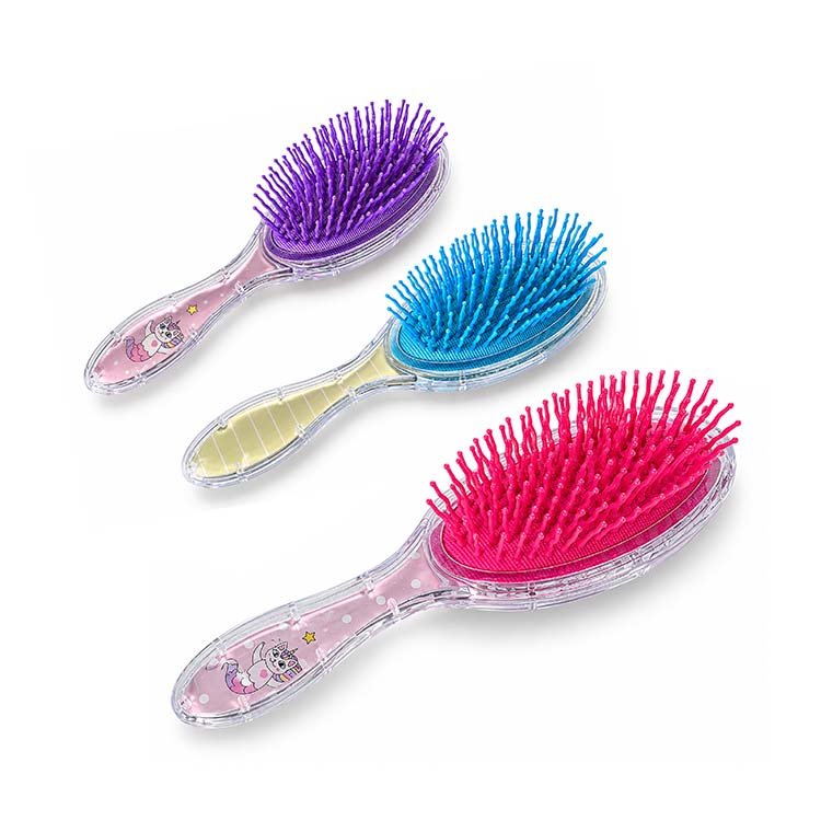 Sweet Girl Pink Girls Hair Brush with Colorful Bead Design - Image 3