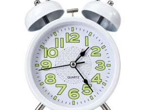 Classic Twin Bell Table Alarm Clock White