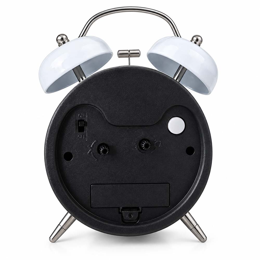 Classic Bell Table Alarm Clock White - Image 3