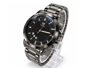 TOMI Men's Stainless Steel Watch – Black Dial