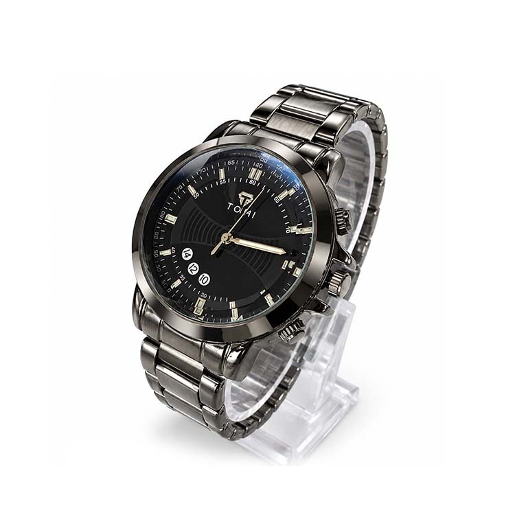 TOMI Men's Stainless Steel Watch – Black Dial