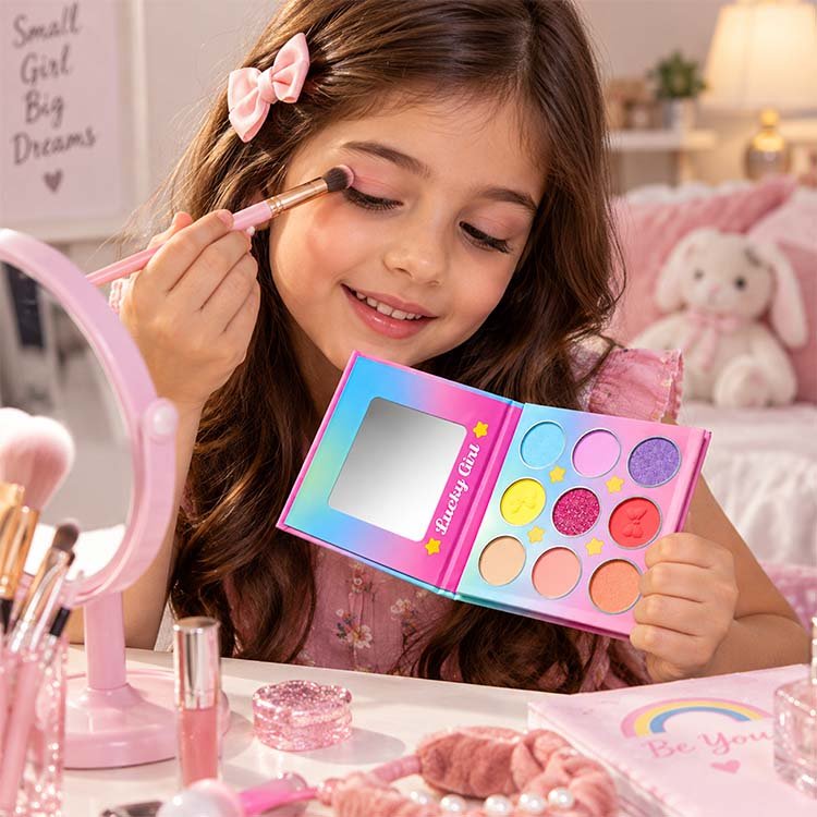 Beauty Girl 9 Color Eyeshadow Palette with Mirror - Image 2