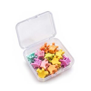 Colorful Mini Crown Hair Claw Clips Set with Storage Case