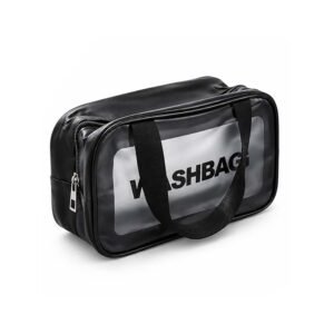 Black Transparent Front Toiletry & Travel Makeup Bag