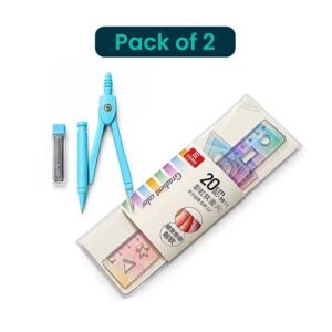 2 Piece Geometry Set with Compass & 20cm Ruler Kit