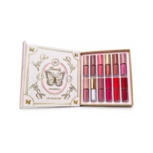 12-Piece Lip Gloss Set with Mirror