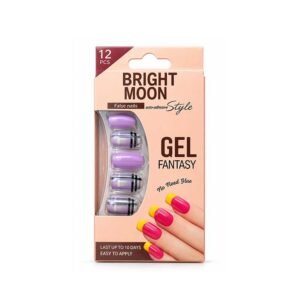 Bright Moon 12 Piece Purple Gel Fantasy Press On False Nails No Glue Needed