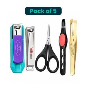 Personal Grooming Tools - Nail Clippers Scissors Eyebrow Razor &  Tweezers - Pack of 5